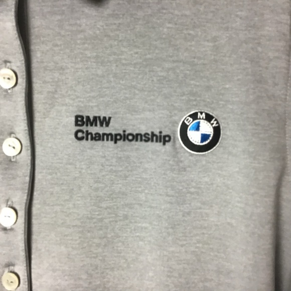 Peter Millar gray short sleeve golf polo shirt. Large - Picture 3 of 4